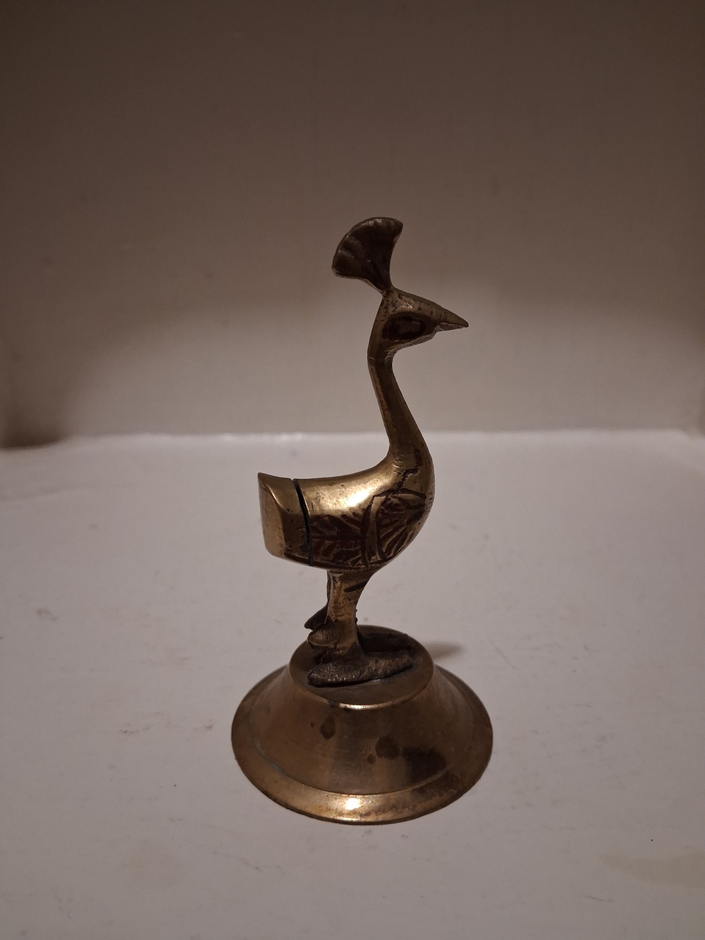 Vintage Brass Peacock Card Holder